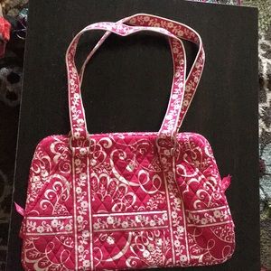 Vera Bradley Squared Away Tote-Twirly Birds Pink